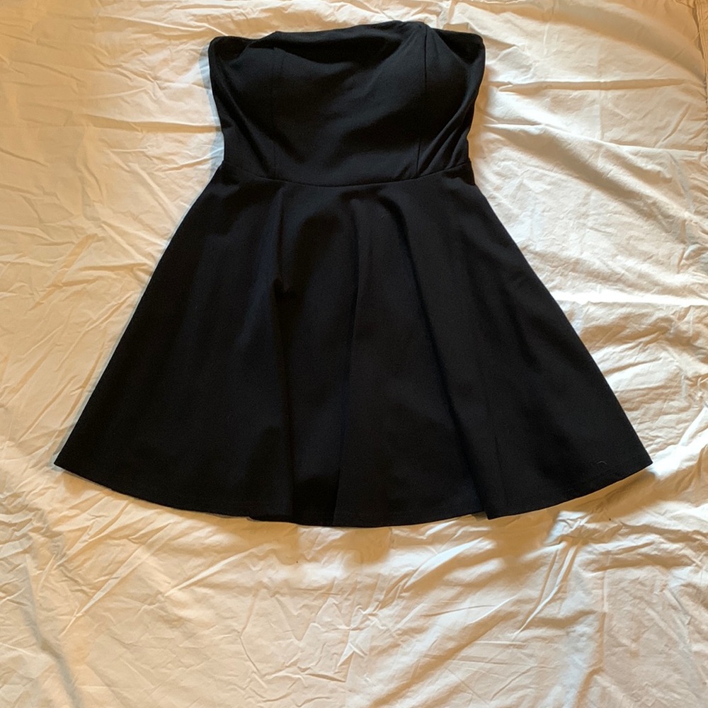 Black strapless dress